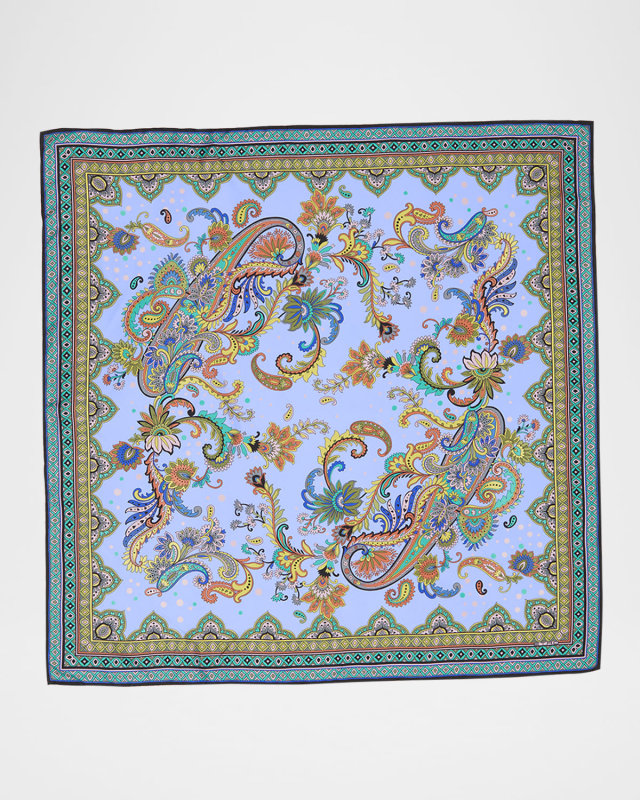 Norma Paisley-Print Silk Twill Scarf